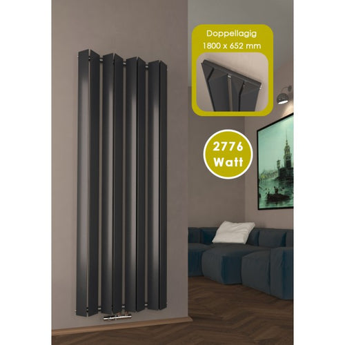 Triple 1800x652 mm Vertikal Doppellagig Triple  Anthrazit Paneelheizkörper - Görsel 1