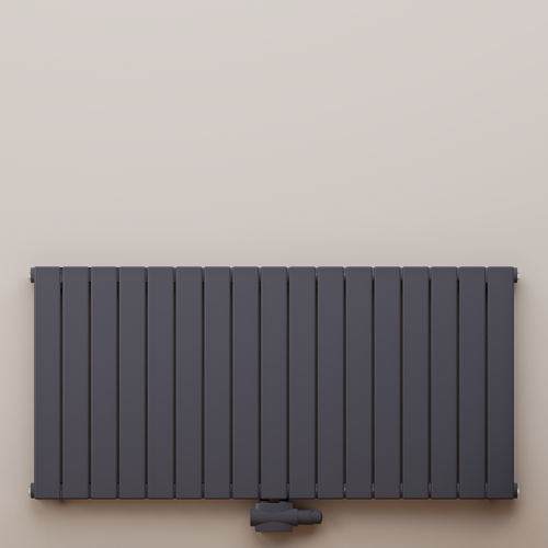 Everest 600x1254 mm Horizontal Doppellagig Flach  Anthrazit Paneelheizkörper - Görsel 1
