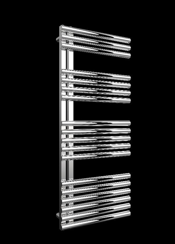 Luxora Vertikal Einlagig Ellipse Design Edelstahl Handtuchwärmer Chrom