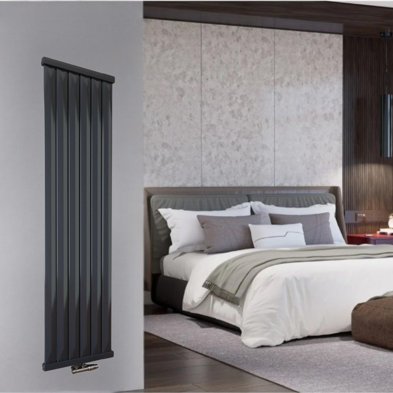 Radfin 1800x490 mm Vertikal Einlagig Flach Paneelheizkörper Anthrazit