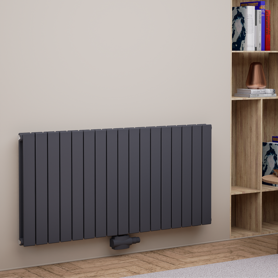 Everest 600x1254 mm Horizontal Doppellagig Flach  Anthrazit Paneelheizkörper