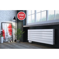 Rivano 450x1200 mm Horizontal Doppellagig Flach  Weiß Paneelheizkörper