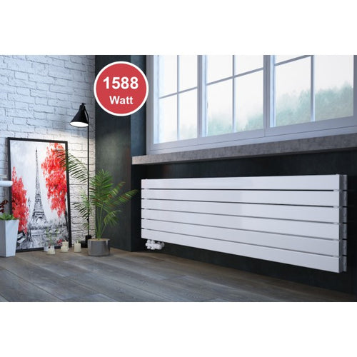 Rivano 450x1600 mm Horizontal Doppellagig Flach  Weiß Paneelheizkörper - Görsel 1