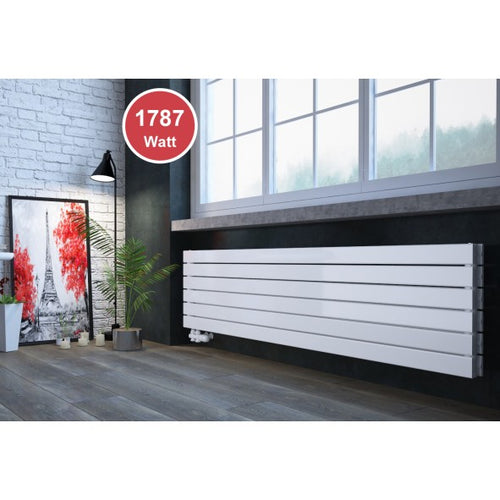 Rivano 450x1800 mm Horizontal Doppellagig Flach  Weiß Paneelheizkörper - Görsel 1