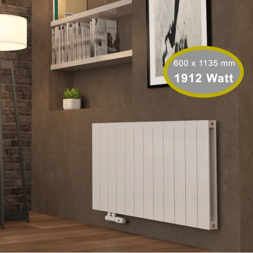 Claudio 600x1135 mm Horizontal Doppellagig Flach Aluminium Weiß Paneelheizkörper - Görsel 1