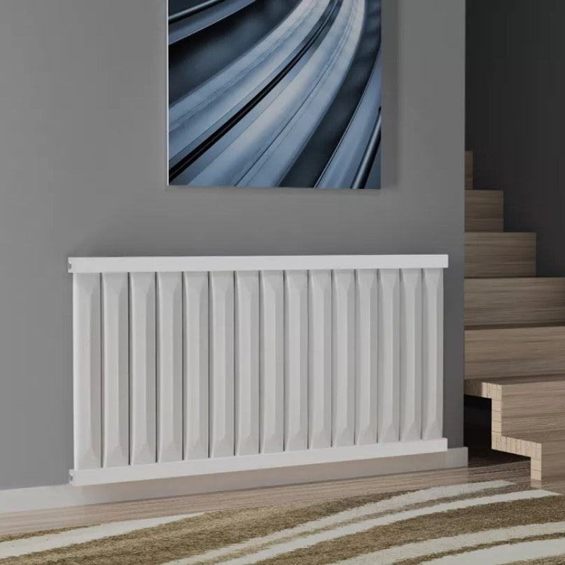 Radfin 600x1210 mm Horizontal Einlagig Flach Weiß Paneelheizkörper