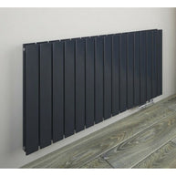 Fortuna 1210x600 mm Horizontal Doppellagig Flach Anthrazit Paneelheizkörper