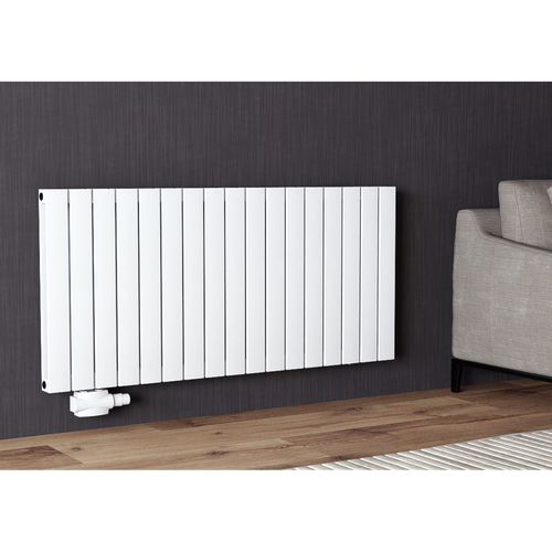 Alhon 600x1309 mm Horizontal Doppellagig Flach Aluminium Weiß Paneelheizkörper - Görsel 1
