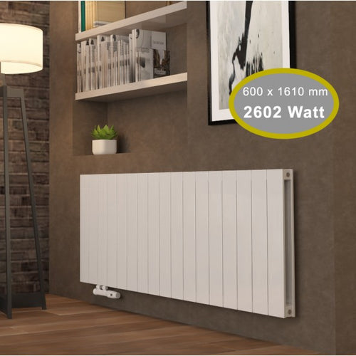 Claudio 600x1610 mm Horizontal Doppellagig Flach Aluminium Weiß Paneelheizkörper - Görsel 1
