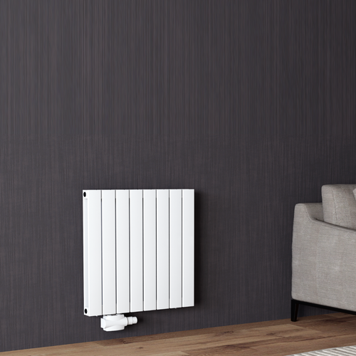 Alhon 600x616 mm Horizontal Doppellagig Flach Aluminium Weiß Paneelheizkörper - Görsel 1