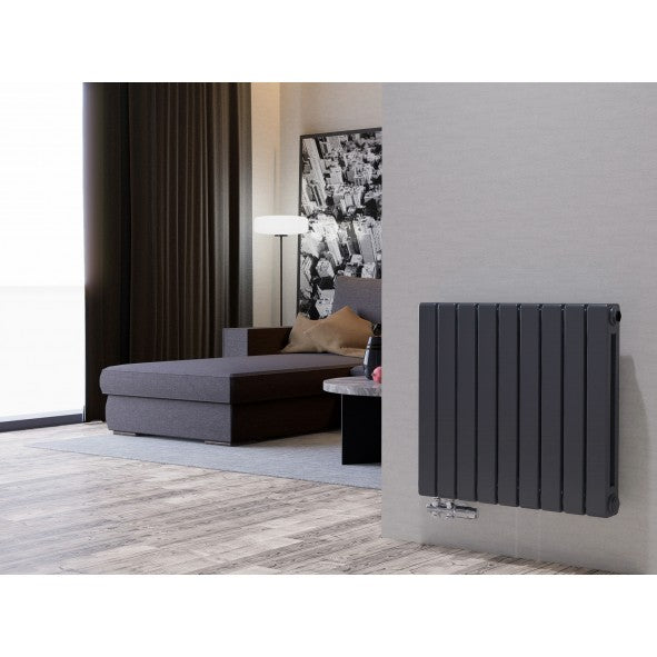 Block 600x650 mm Horizontal Doppellagig Flach  Anthrazit Paneelheizkörper