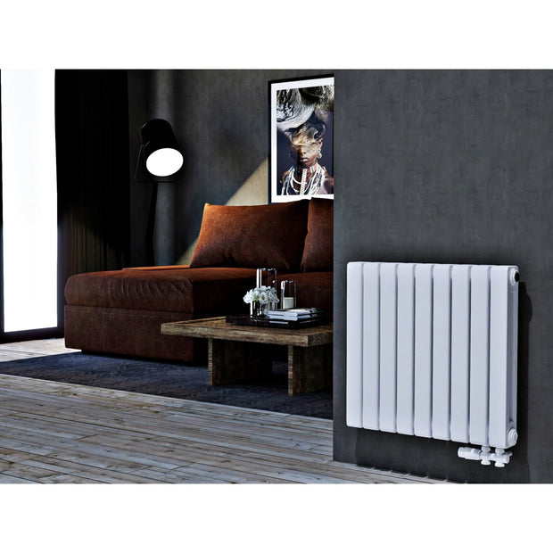 Block 600x650 mm Horizontal Doppellagig Flach  Weiß Paneelheizkörper