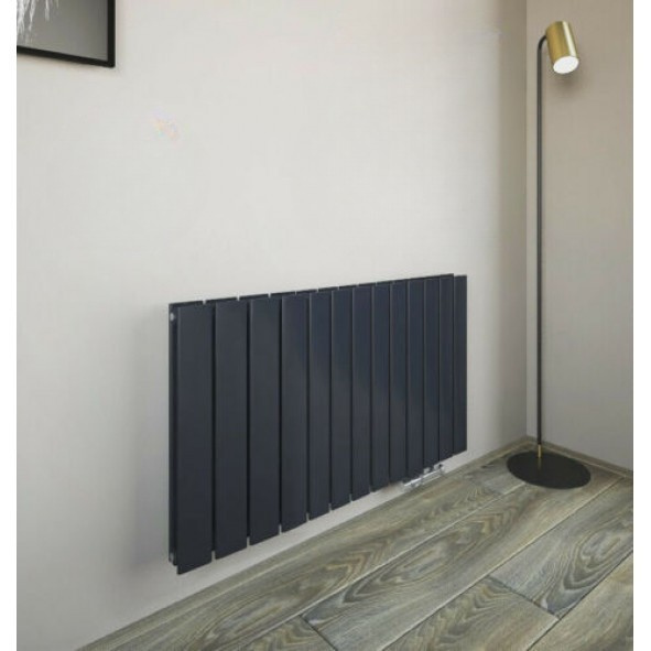 Fortuna 982x600 mm Horizontal Doppellagig Flach  Anthrazit Paneelheizkörper