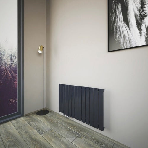 Fortuna 982x600 mm Horizontal Einlagig Flach  Anthrazit Paneelheizkörper - Görsel 1