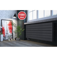 Rivano 602x1200 mm Horizontal Doppellagig Flach  Anthrazit Paneelheizkörper