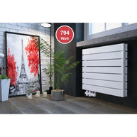 Rivano 602x600 mm Horizontal Doppellagig Flach  Weiß Paneelheizkörper