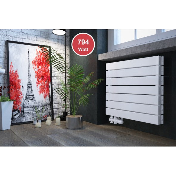 Rivano 602x600 mm Horizontal Doppellagig Flach  Weiß Paneelheizkörper