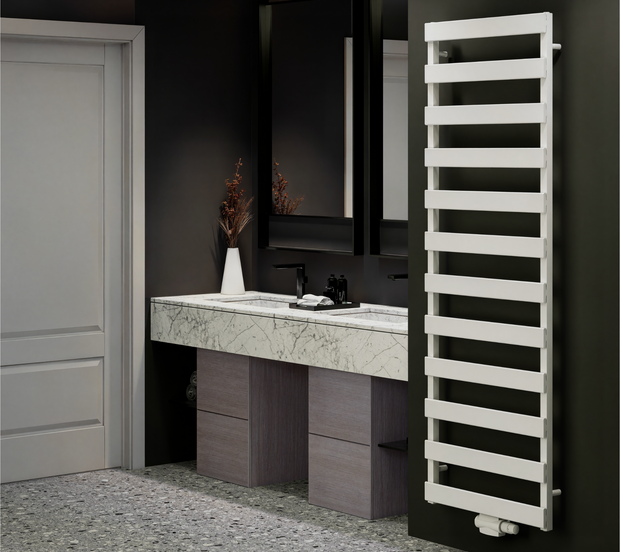 Estiva 1640x600 mm Vertikal Einlagig Flach Aluminium Weiß Paneelheizkörper