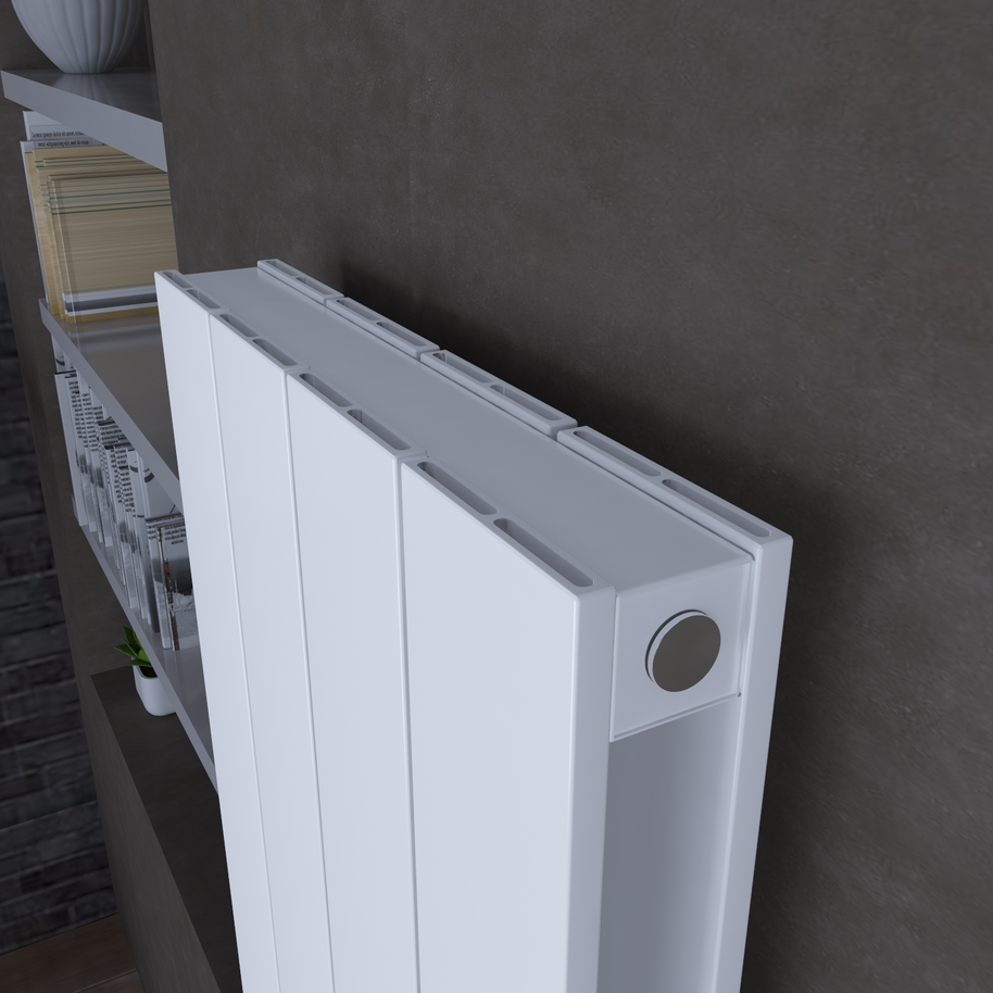 Claudio 1800x565 mm Vertikal Doppellagig Flach Aluminium Weiß Paneelheizkörper