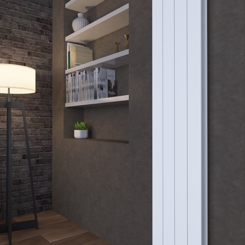 Claudio 1800x565 mm Vertikal Doppellagig Flach Aluminium Weiß Paneelheizkörper - Görsel 2