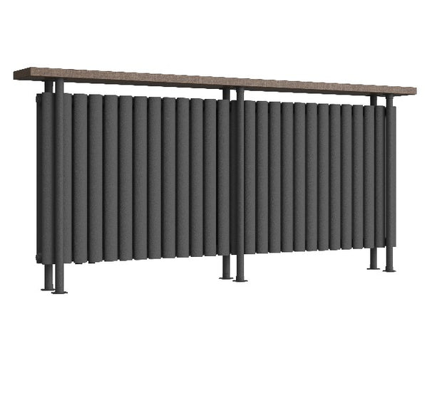 Woodi Aluminium Horizontal Standheizkörper Mittelanschluss Weiß & Anthrazit