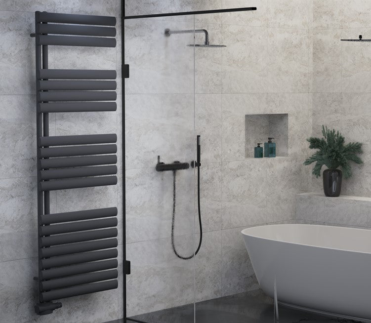 Eldor 1768x600 mm Vertikal Einlagig Ellipse Anthrazit Paneelheizkörper