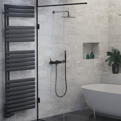 Eldor 1768x600 mm Vertikal Einlagig Ellipse Anthrazit Paneelheizkörper - Görsel 1