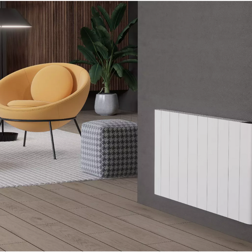 Alure 500x907 mm Horizontal Horizontal Doppellagig Flach Aluminium Wifi Wand Elektroheizung mit Thermostat Effizient WLAN-fähig Konvektor Weiß Paneelheizkörper - Görsel 1