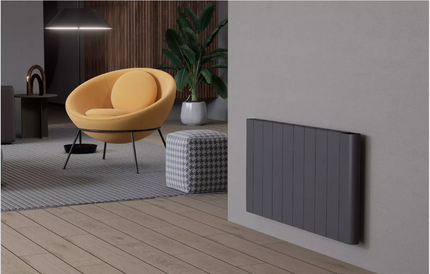Alure 500x907 mm Horizontal Doppellagig Flach Aluminium Wifi Wand Elektroheizung mit Thermostat Effizient WLAN-fähig Konvektor Anthrazit Paneelheizkörper