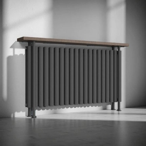 Woodi Stand 1300x780 mm Horizontal Doppellagig Ellipse Anthrazit Paneelheizkörper - Görsel 1