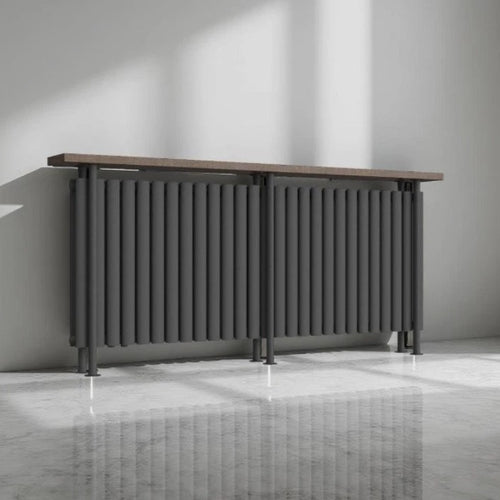 Woodi Stand 1700x780 mm Horizontal Doppellagig Ellipse Anthrazit Paneelheizkörper - Görsel 1