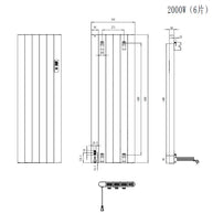 Alure 1600x544 mm Vertikal Horizontal Doppellagig Flach Aluminium Wifi Wand Elektroheizung mit Thermostat Effizient WLAN-fähig Konvektor Anthrazit Paneelheizkörper