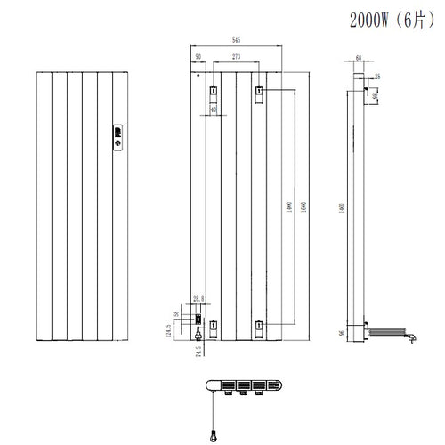 Alure 1600x544 mm Vertikal Horizontal Doppellagig Flach Aluminium Wifi Wand Elektroheizung mit Thermostat Effizient WLAN-fähig Konvektor Anthrazit Paneelheizkörper - Görsel 5