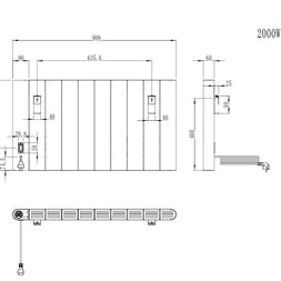 Alure 500x907 mm Horizontal Horizontal Doppellagig Flach Aluminium Wifi Wand Elektroheizung mit Thermostat Effizient WLAN-fähig Konvektor Weiß Paneelheizkörper