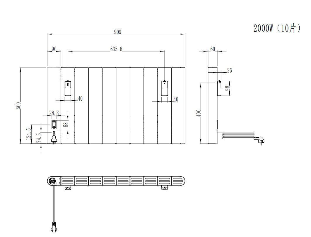 Alure 500x907 mm Horizontal Horizontal Doppellagig Flach Aluminium Wifi Wand Elektroheizung mit Thermostat Effizient WLAN-fähig Konvektor Weiß Paneelheizkörper