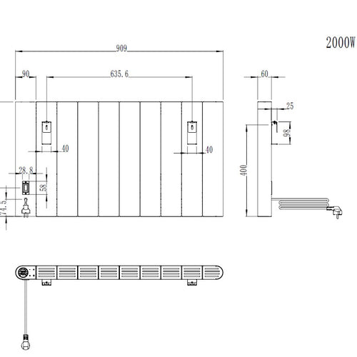 Alure 500x907 mm Horizontal Horizontal Doppellagig Flach Aluminium Wifi Wand Elektroheizung mit Thermostat Effizient WLAN-fähig Konvektor Weiß Paneelheizkörper - Görsel 3