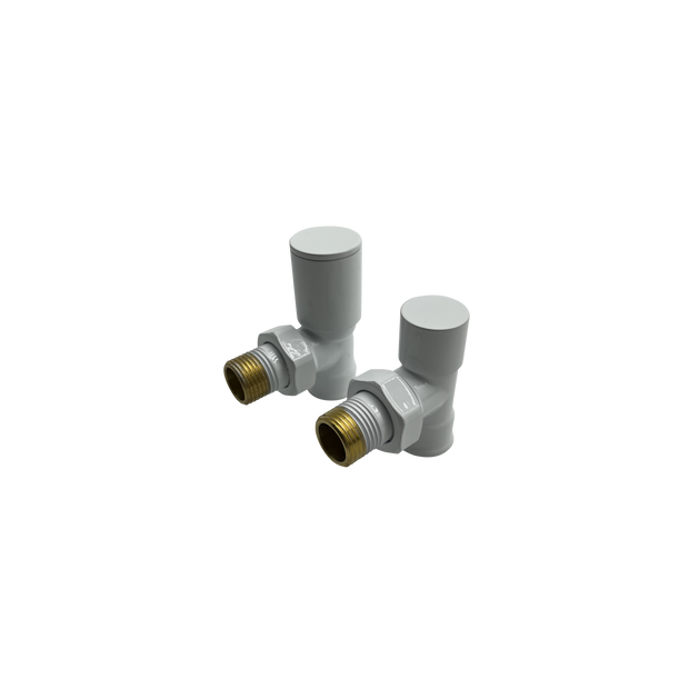 Heizkörperanschluss 90° Eckventil für Badheizkörper Wandmontage 1/2" Weiss