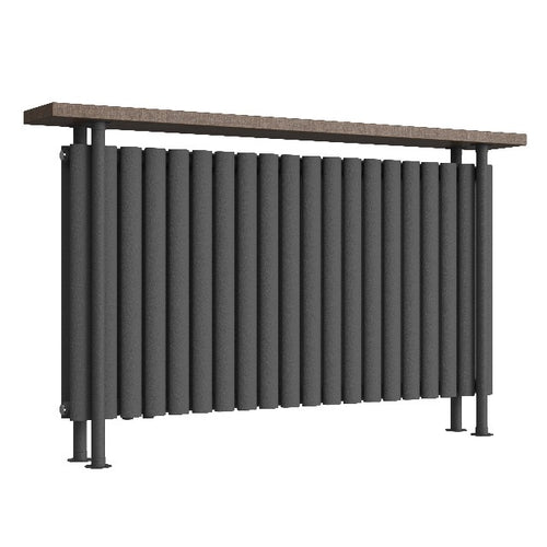 Woodi Aluminium Horizontal Standheizkörper Mittelanschluss Weiß & Anthrazit - Görsel 1