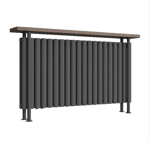 Woodi Aluminium Horizontal Standheizkörper Mittelanschluss Weiß & Anthrazit