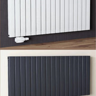 Alhon Aluminium Doppellagig Paneelheizkörper Horizontal Mittelanschluss Weiß & Anthrazit