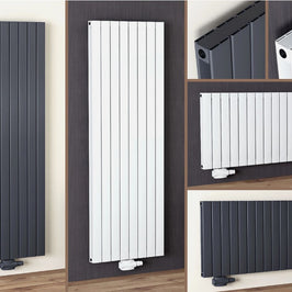 Alhon Aluminium Doppellagig Paneelheizkörper Vertikal & Horizontal Mittelanschluss Weiß & Anthrazit