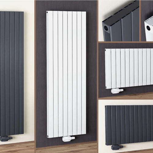 Alhon Aluminium Doppellagig Paneelheizkörper Vertikal & Horizontal Mittelanschluss Weiß & Anthrazit - Görsel 1