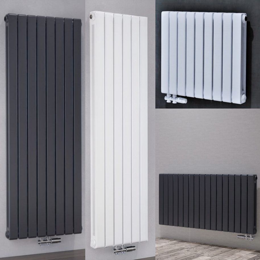 Block Heizkörper Doppellagig Vertikal Horizontal Mittelanschluss Paneelheizkörper Anthrazit Weiß