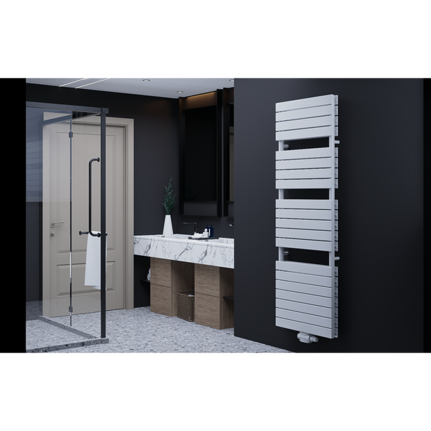 Equa Vertikal Doppellagig Flach Badheizkörper Handtuchwärmer Mittelanchluss 1800x600 mm Weiß & Anthrazit