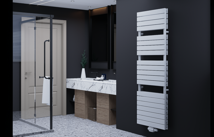 Equa Duble 1800x600 mm Vertikal Doppellagig Flach Stahl Weiß Paneelheizkörper