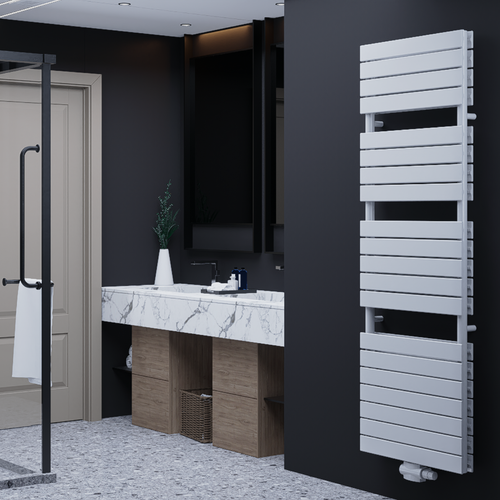 Equa Duble 1800x600 mm Vertikal Doppellagig Flach Stahl Weiß Paneelheizkörper - Görsel 1