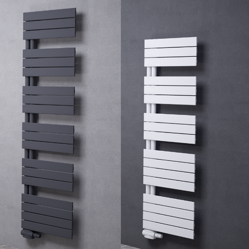 Edge Einlagig Flach Vertikal Handtuchwärmer Anthrazit oder Weiß - Görsel 1