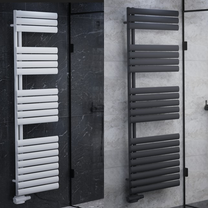 Eldor Einlagig Ellipse Vertikal Handtuchwärmer Badheizkörper Weiß  & Anthrazit