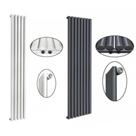 Elipso 60*30 Einlagig NEU Ellipse Vertikal Mittelanschluss Paneelheizkörper Weiß Anthrazit