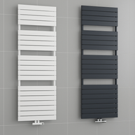 Equa Vertikal Einlagig Flach Badheizkörper Handtuchwärmer Mittelanchluss Weiß & Anthrazit